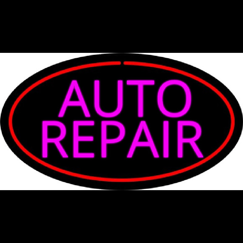 Pink Auto Repair Red Oval Leuchtreklame