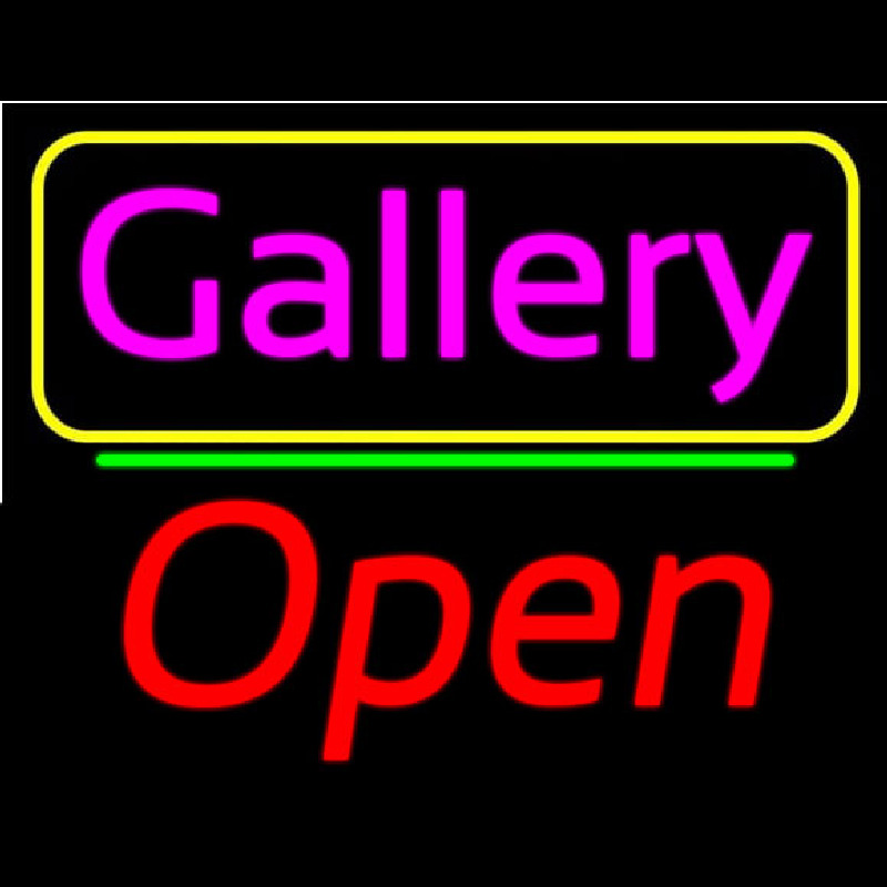 Pink Cursive Gallery With Open 2 Leuchtreklame