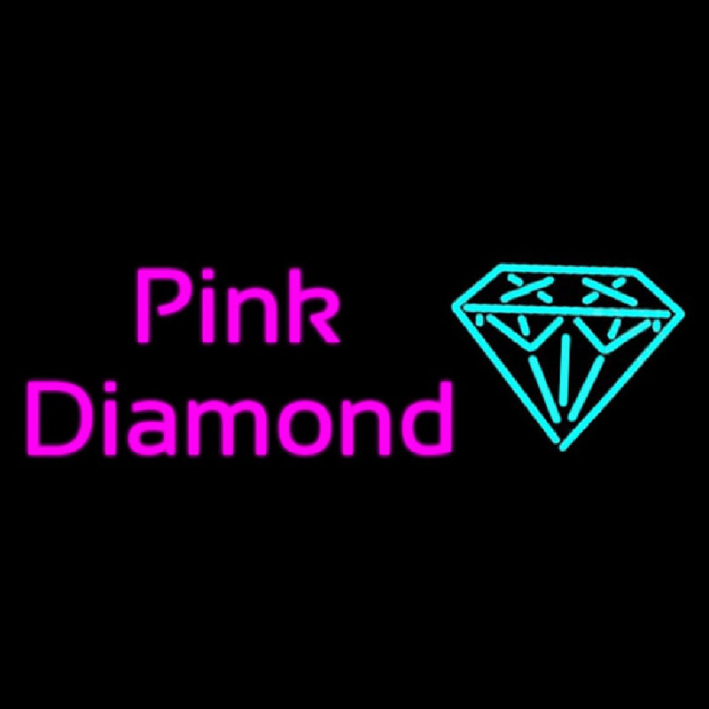 Pink Diamond Turquoise Logo Leuchtreklame