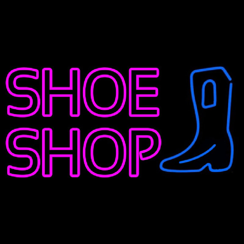 Pink Double Stroke Shoe Shop Leuchtreklame