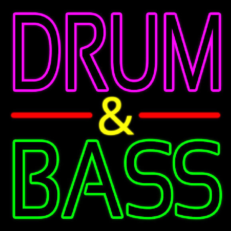 Pink Drum And Green Bass Leuchtreklame