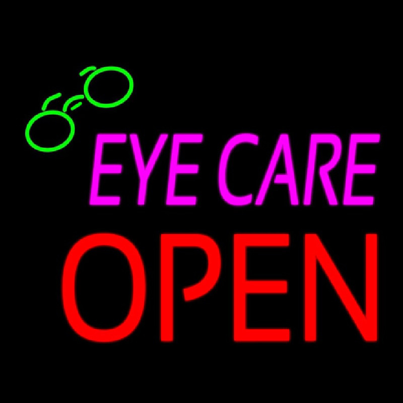 Pink Eye Care Block Open Leuchtreklame