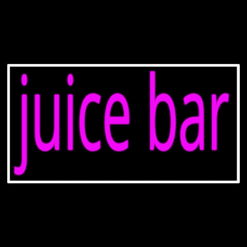 Pink Juice Bar With White Border Leuchtreklame