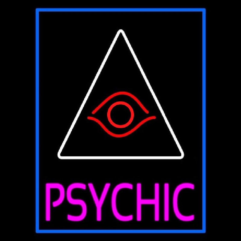 Pink Psychic With Blue Border Leuchtreklame