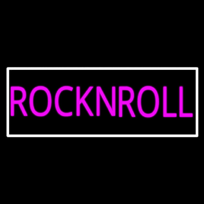 Pink Rock N Roll With White Border Leuchtreklame