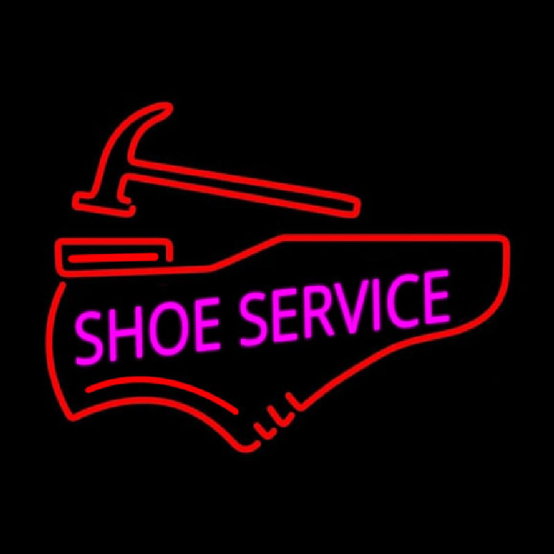 Pink Shoe Service Leuchtreklame