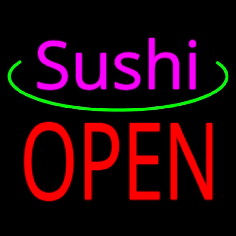 Pink Sushi Red Open Leuchtreklame