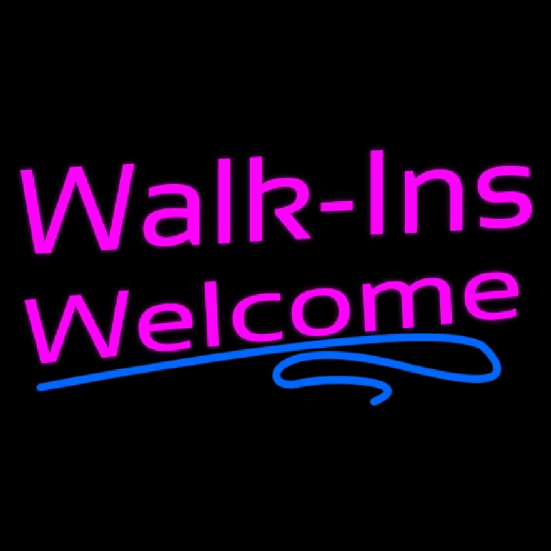 Pink Walk Ins Welcome Blue Lines Leuchtreklame