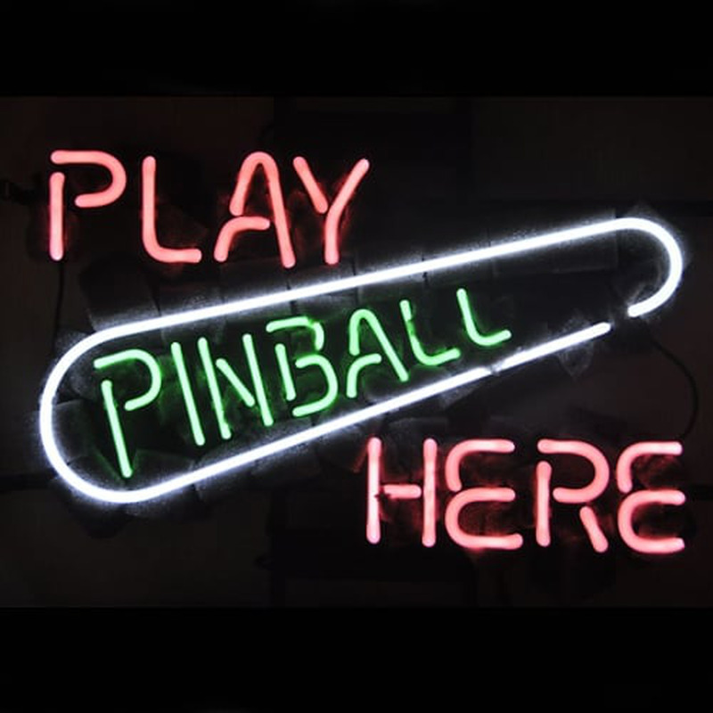 Play Pinball Here Game Room Bier Bar Leuchtreklame