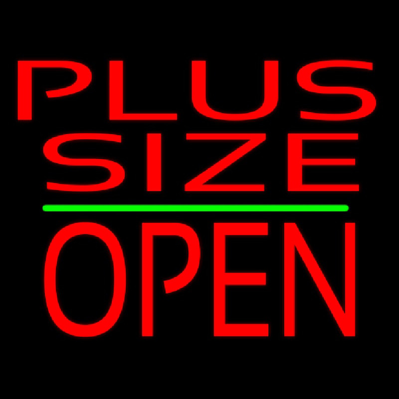 Plus Size Block Open Green Line Leuchtreklame