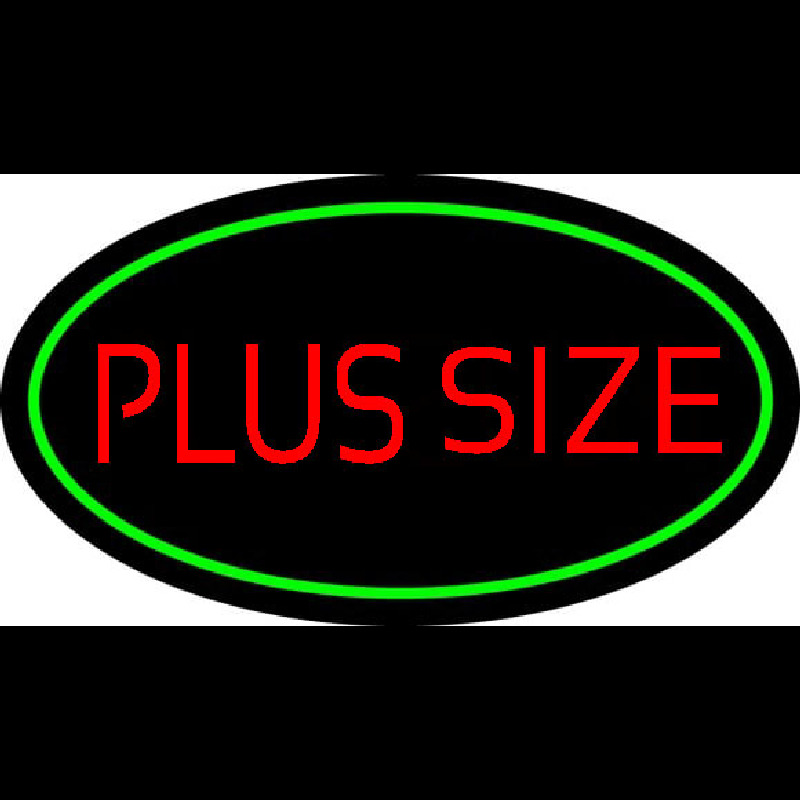 Plus Size Oval Green Leuchtreklame