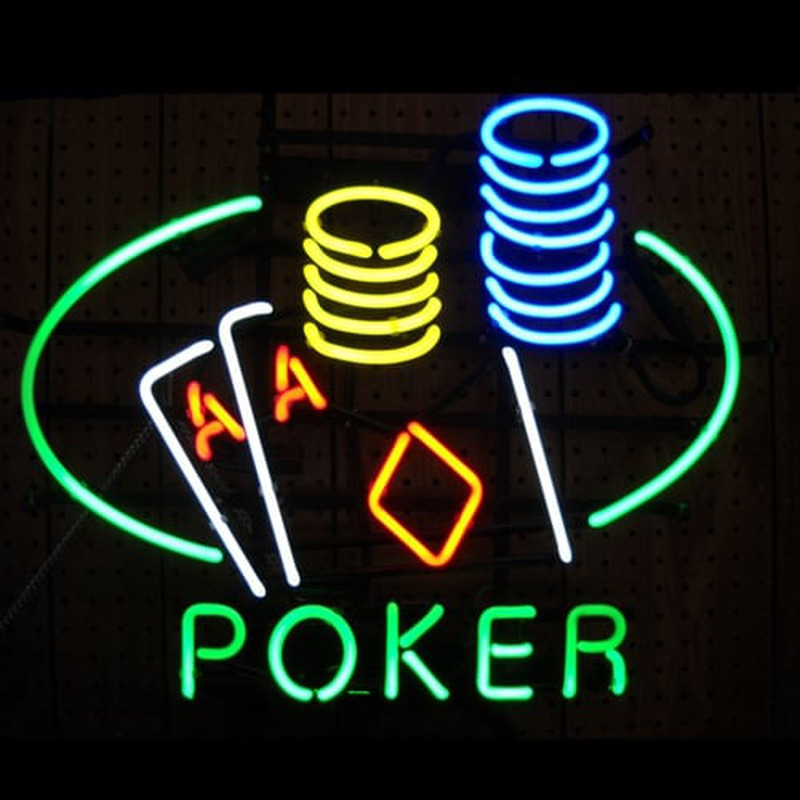Poker Double Aces Laden Offen Leuchtreklame