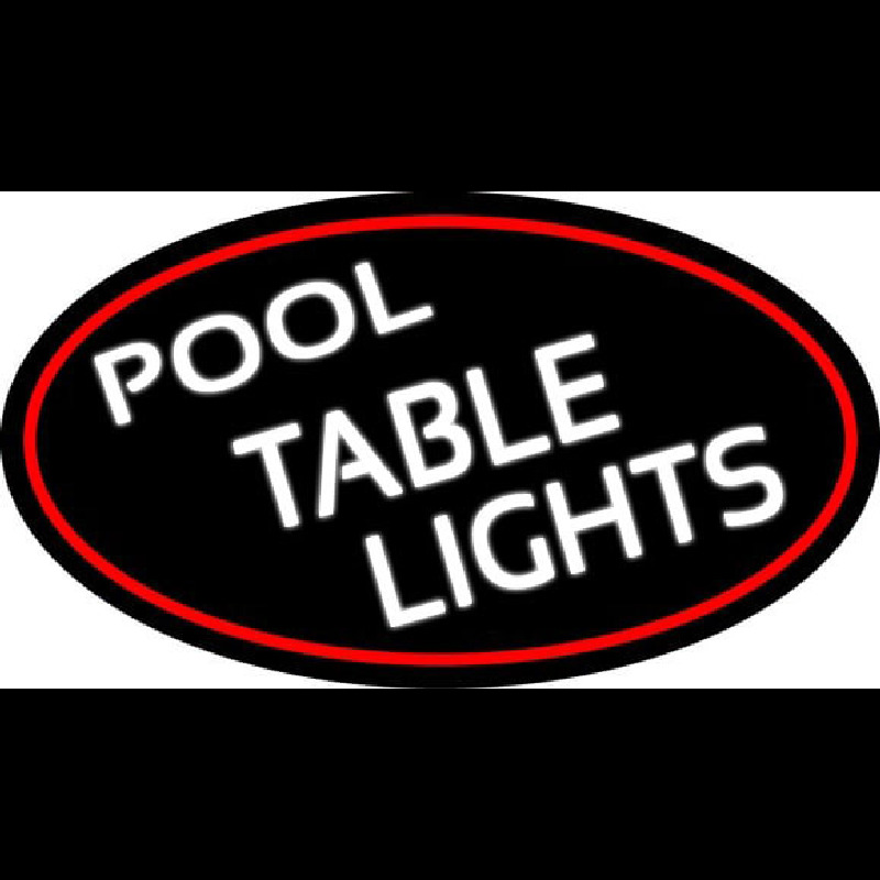 Pool Table Lights Oval With Red Border Leuchtreklame