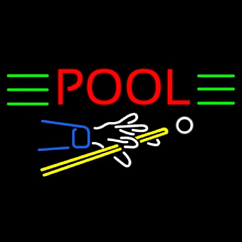 Pool With Pool Logo Leuchtreklame