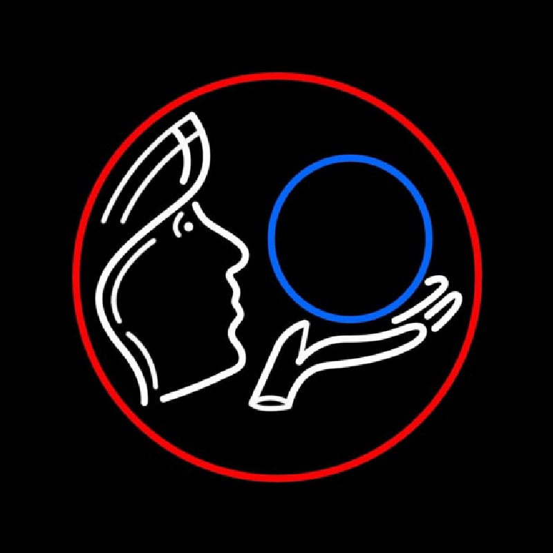 Psychic Crystal Logo With Red Border Leuchtreklame