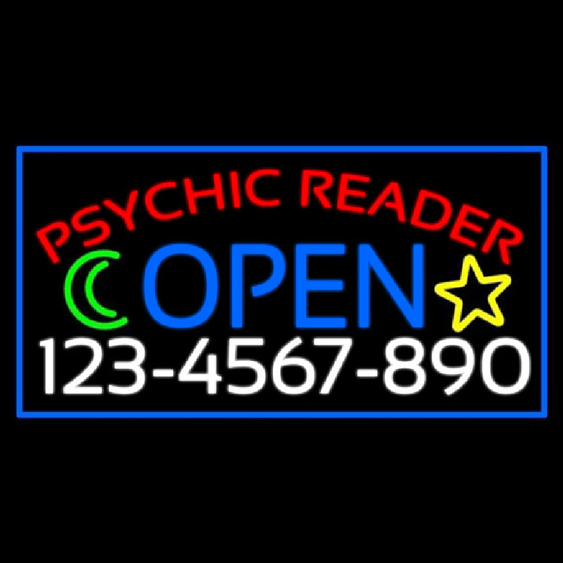 Psychic Reader With Phone Number Open Leuchtreklame