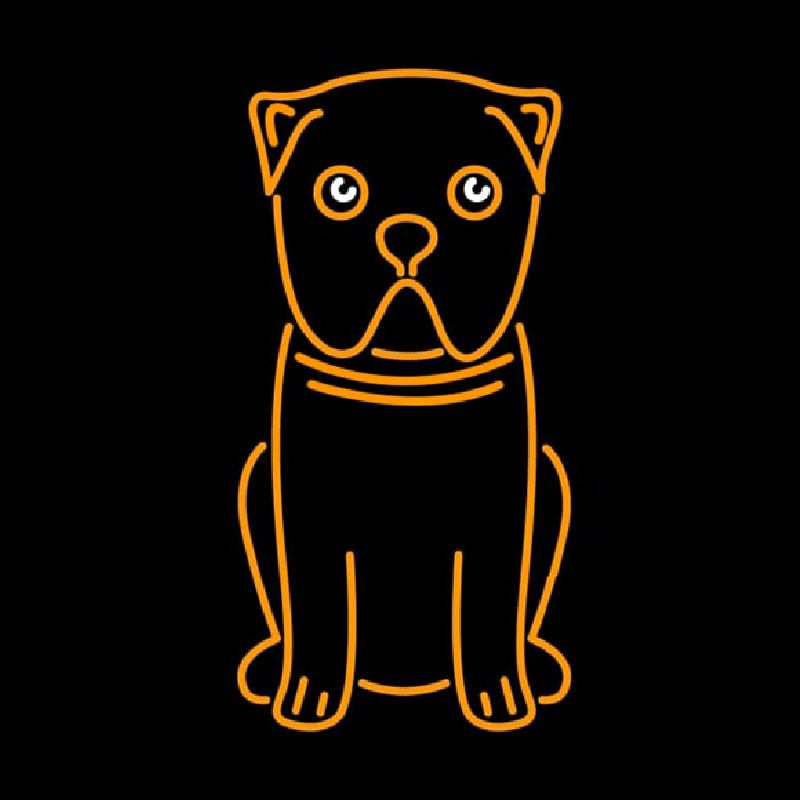 Pug Dog Cartoon Poster Leuchtreklame