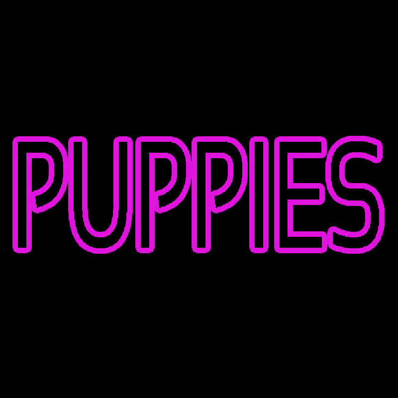 Puppies Purple Leuchtreklame
