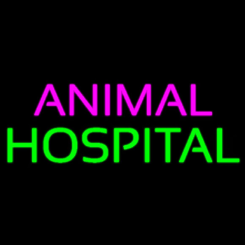 Purple Animal Green Hospital Leuchtreklame