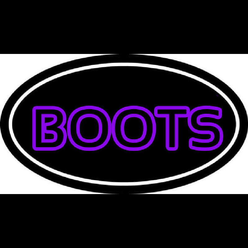 Purple Double Stroke Boots Leuchtreklame