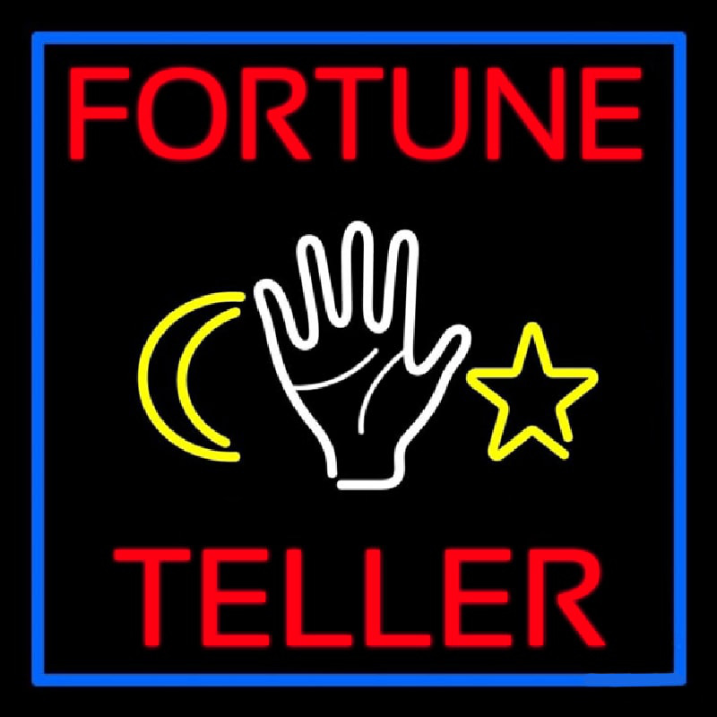 Purple Fortune Teller With Logo Leuchtreklame