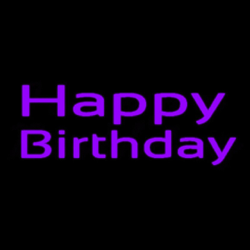 Purple Happy Birthday Leuchtreklame