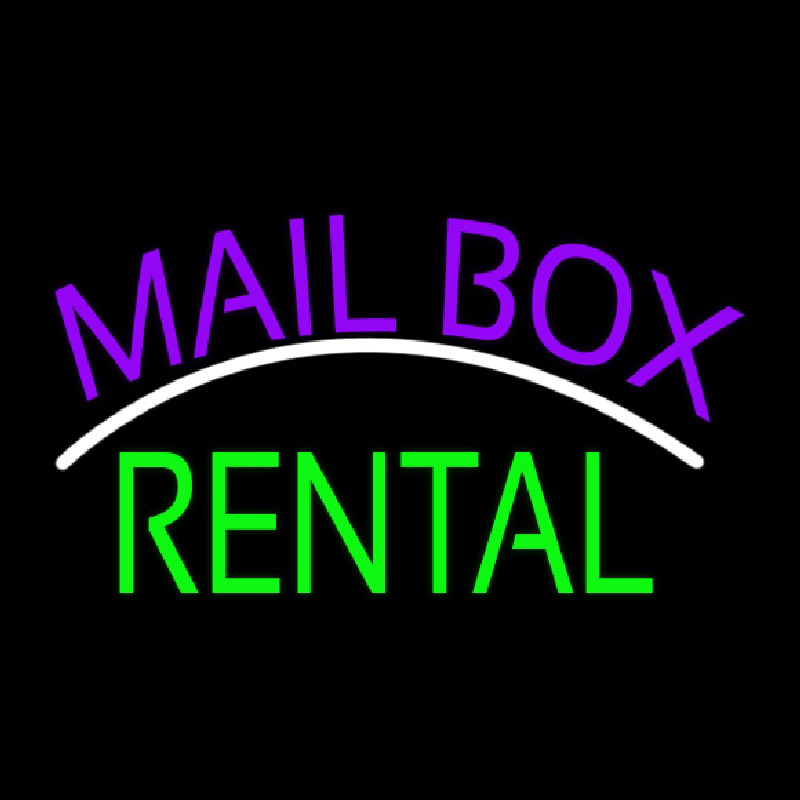 Purple Mailbo  Green Rental Block Leuchtreklame