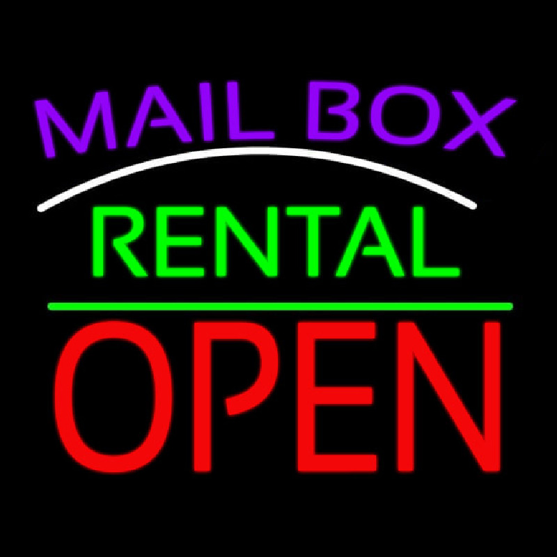 Purple Mailbo  Turquoise Rental With Open 1 Leuchtreklame