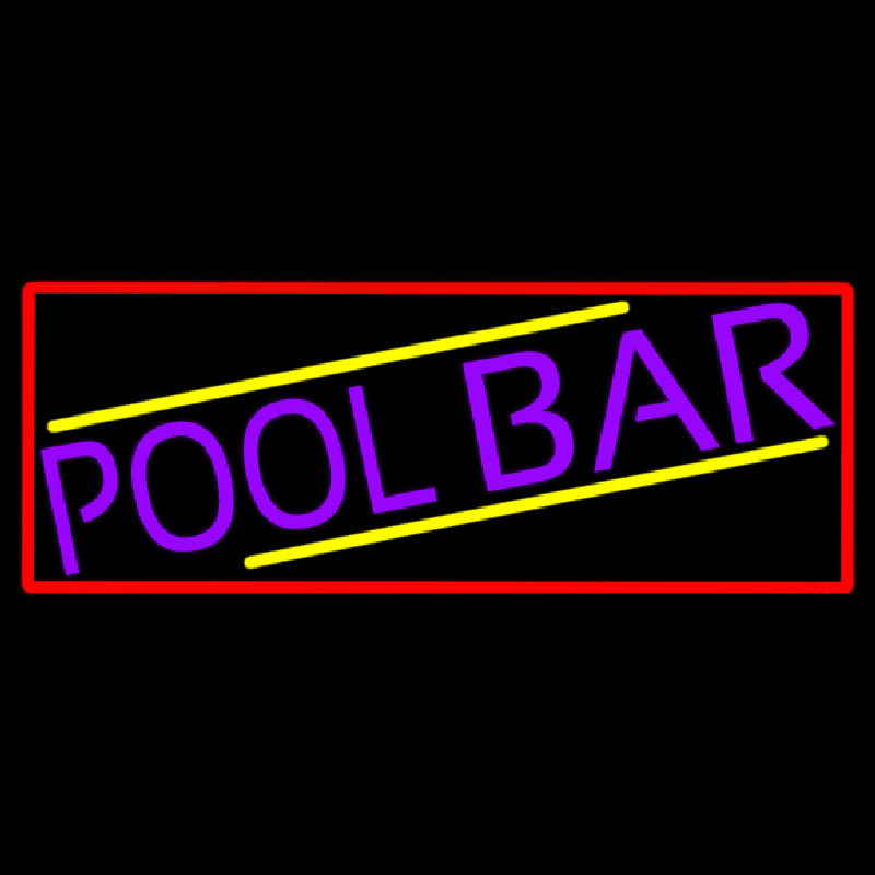Purple Pool Bar With Red Border Leuchtreklame