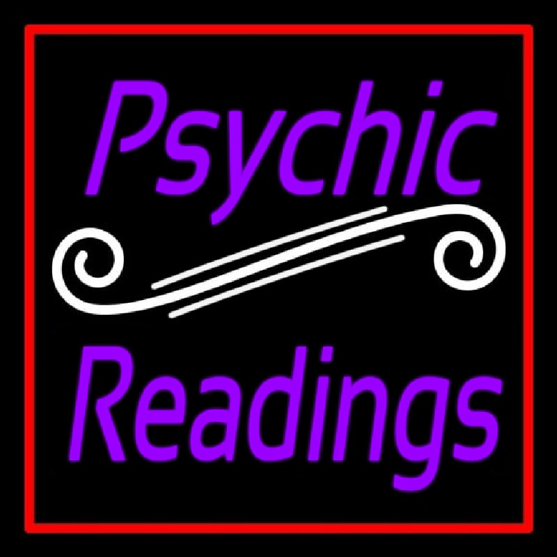 Purple Psychic Readings With Red Border Leuchtreklame