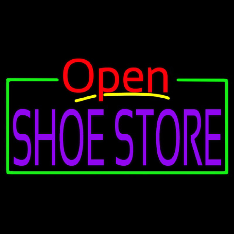 Purple Shoe Store Open Leuchtreklame