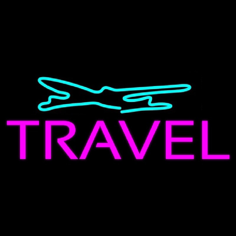 Purple Travel Turquoise Logo Leuchtreklame