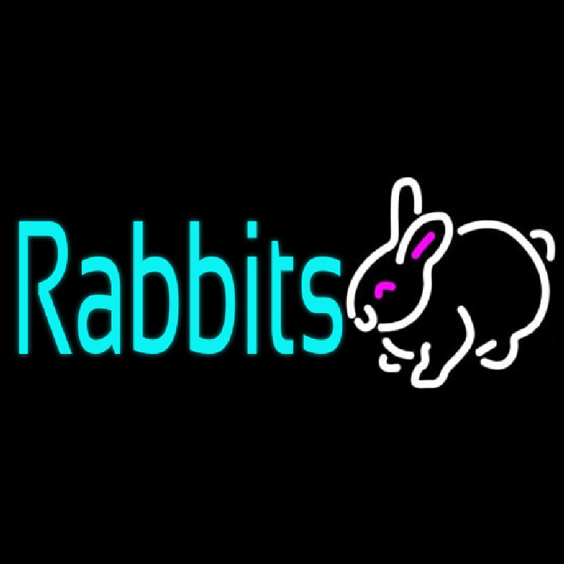 Rabbits Logo Leuchtreklame