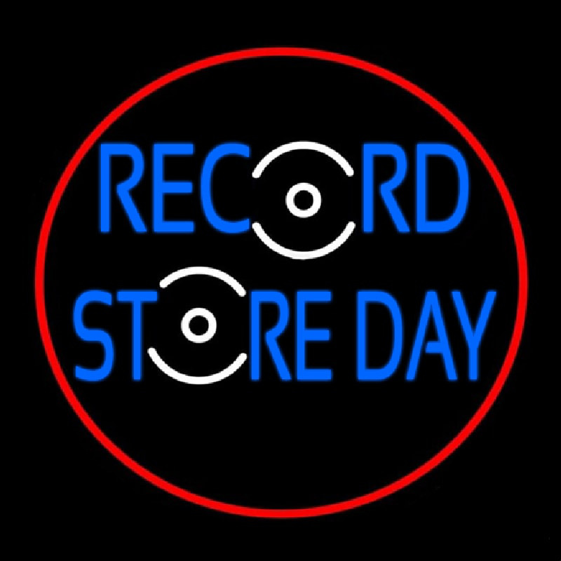 Record Store Day Block Red Border Leuchtreklame
