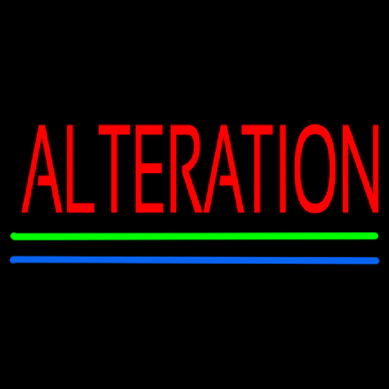 Red Alteration Blue Green Line Leuchtreklame