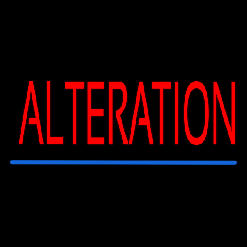 Red Alteration Blue Underline Leuchtreklame