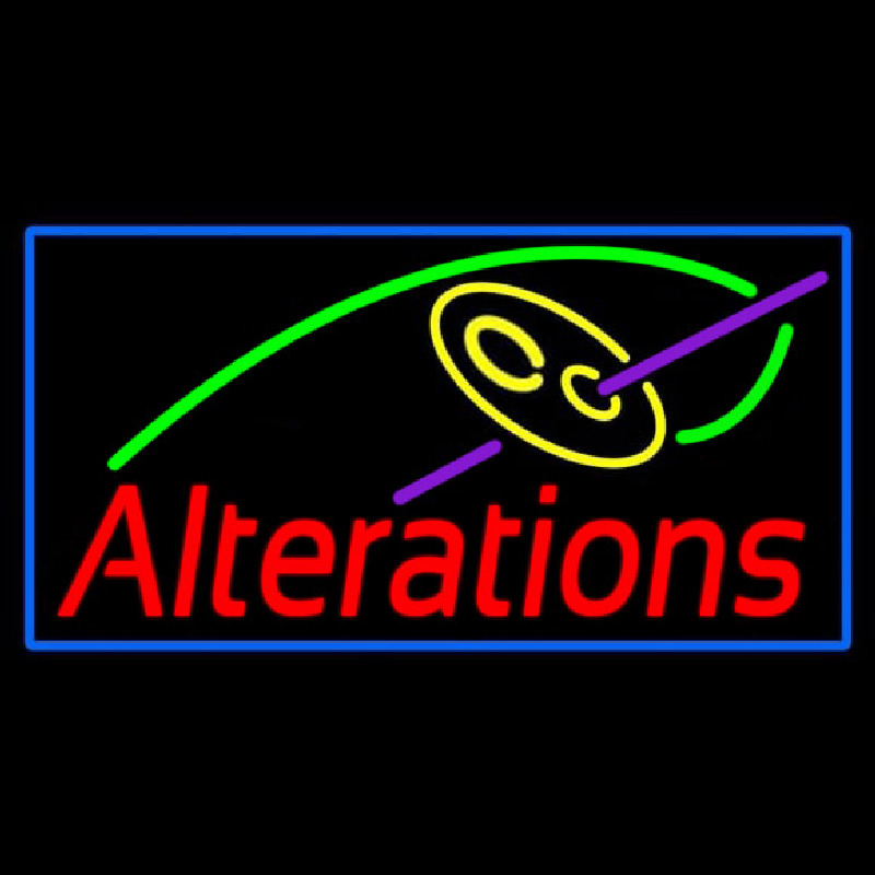 Red Alteration Logo Blue Border Leuchtreklame