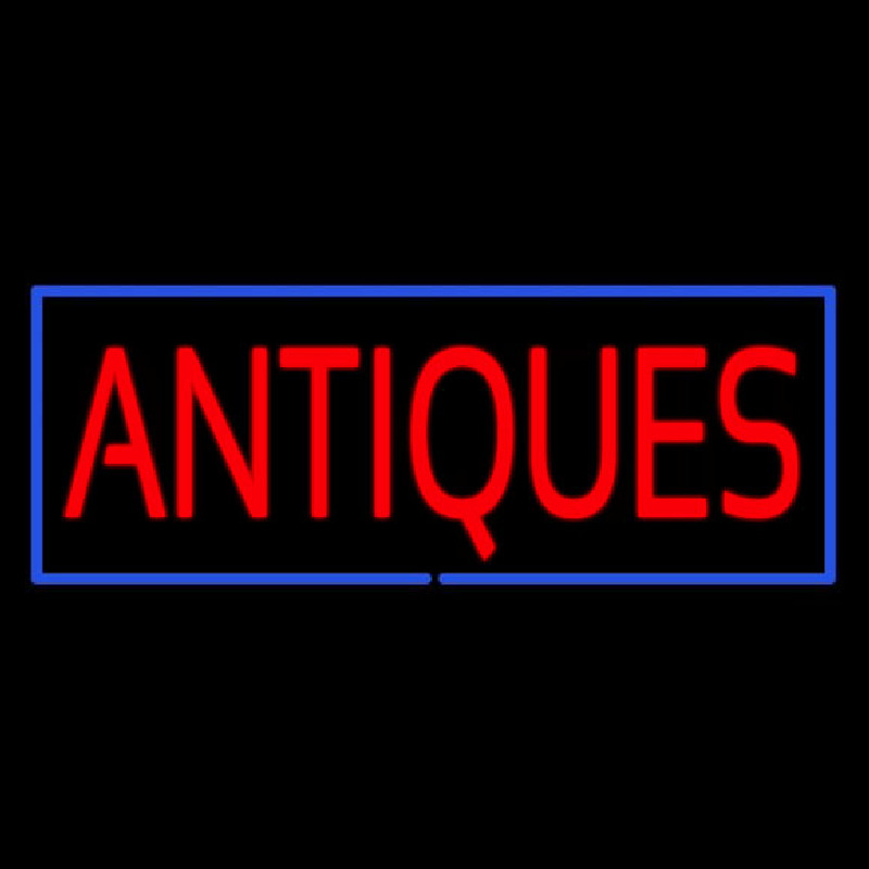 Red Antiques Blue Rectangle Leuchtreklame