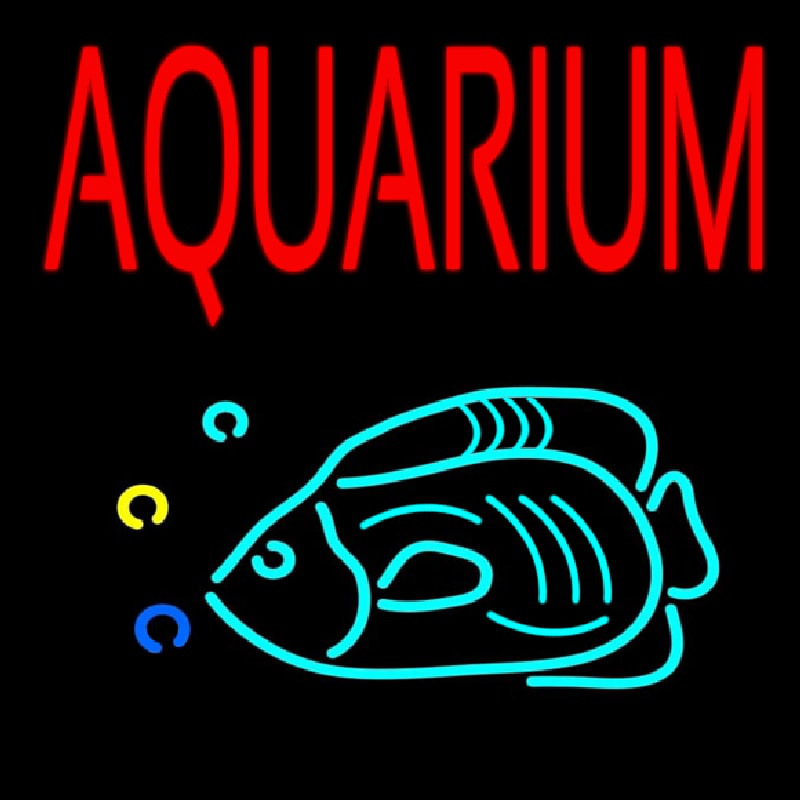 Red Aquarium Fish Logo Leuchtreklame