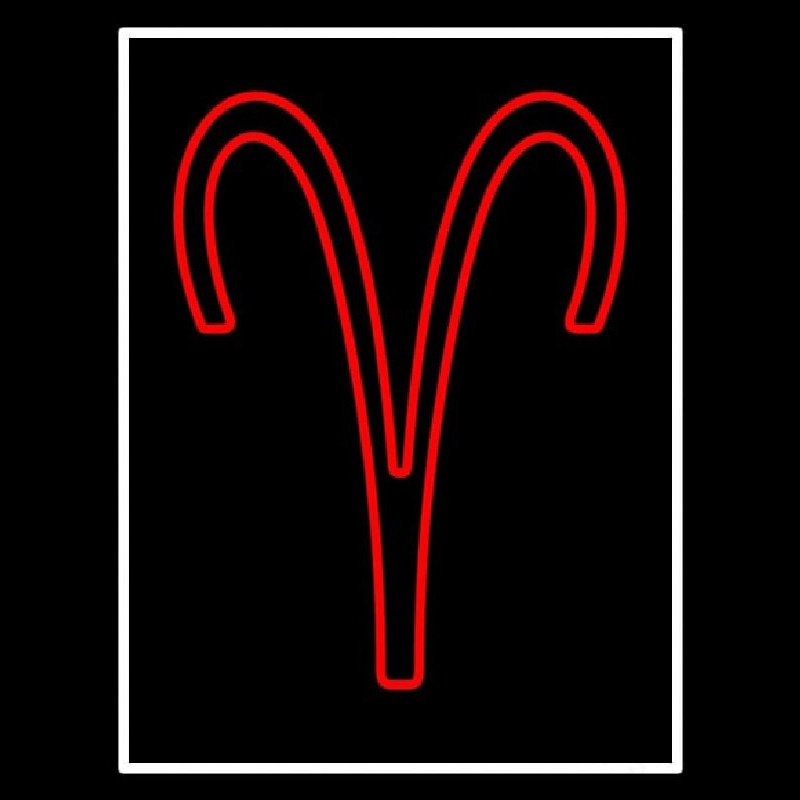 Red Aries White Border Leuchtreklame
