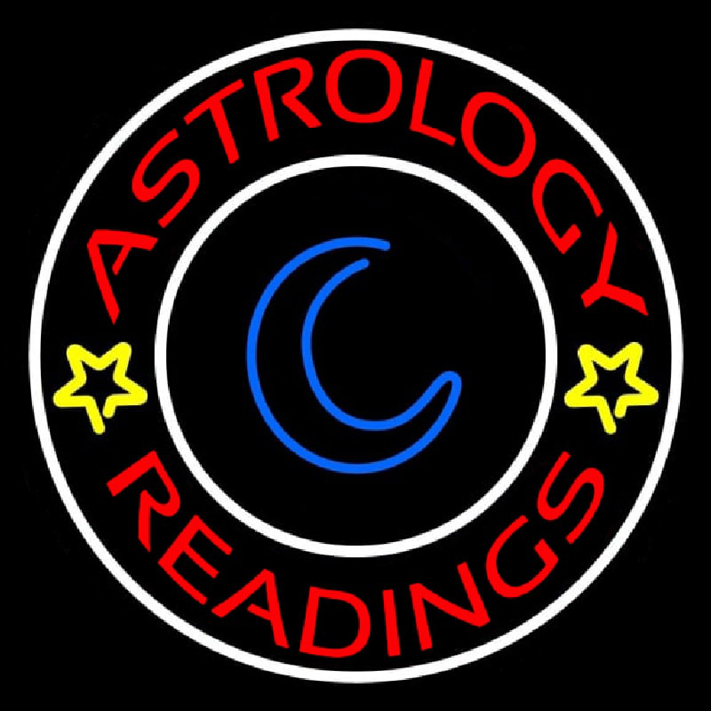 Red Astrology Readings White Border Leuchtreklame