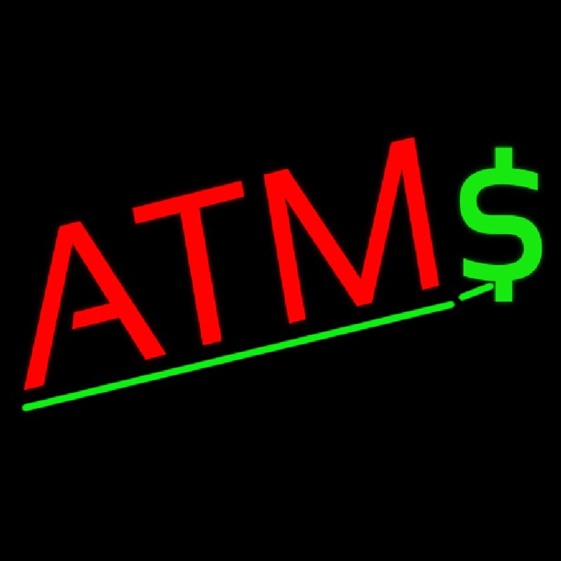 Red Atm Dollar Logo Leuchtreklame