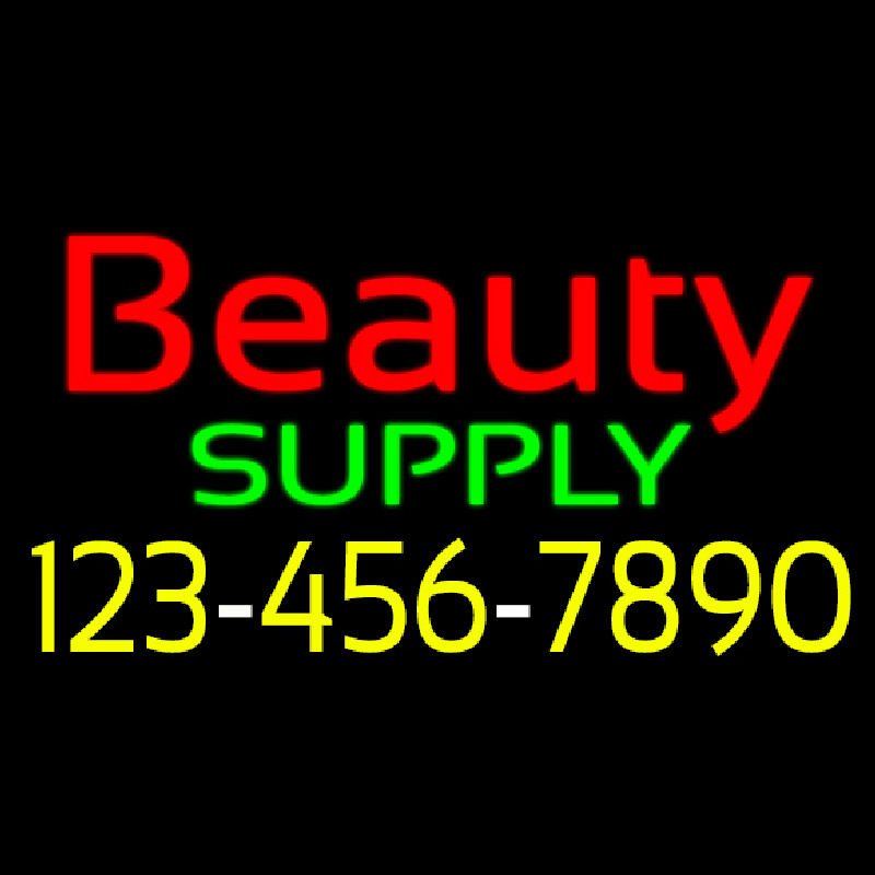 Red Beauty Supply With Phone Number Leuchtreklame