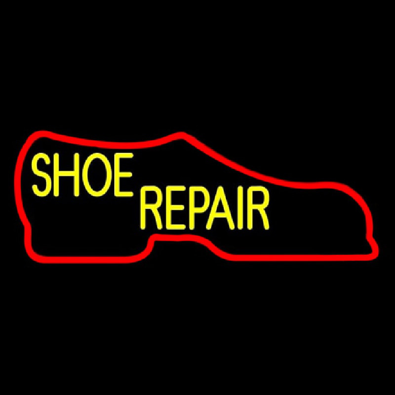 Red Boot Shoe Repair Leuchtreklame