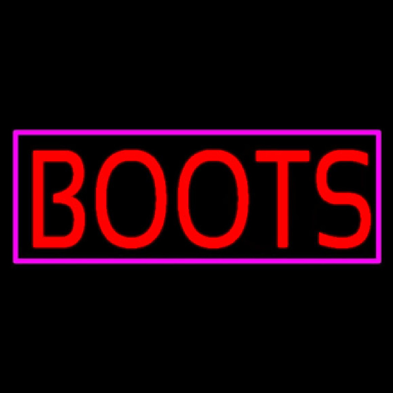 Red Boots Pink Border Leuchtreklame