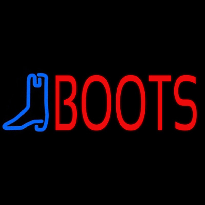 Red Boots With Logo Leuchtreklame