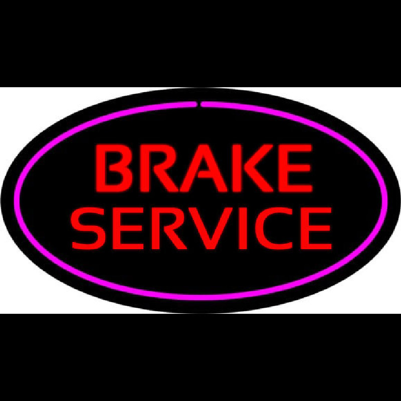 Red Brake Service Purple Oval Leuchtreklame