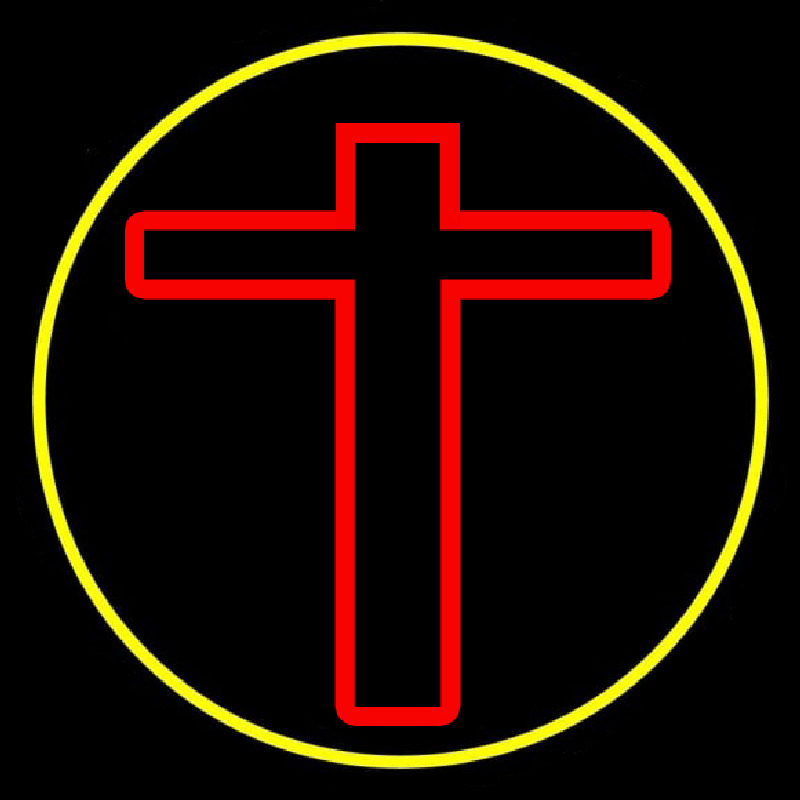 Red Christian Cross Leuchtreklame