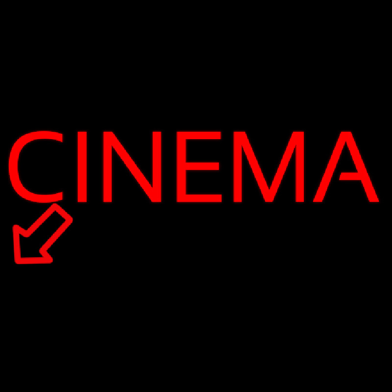 Red Cinema Here Leuchtreklame