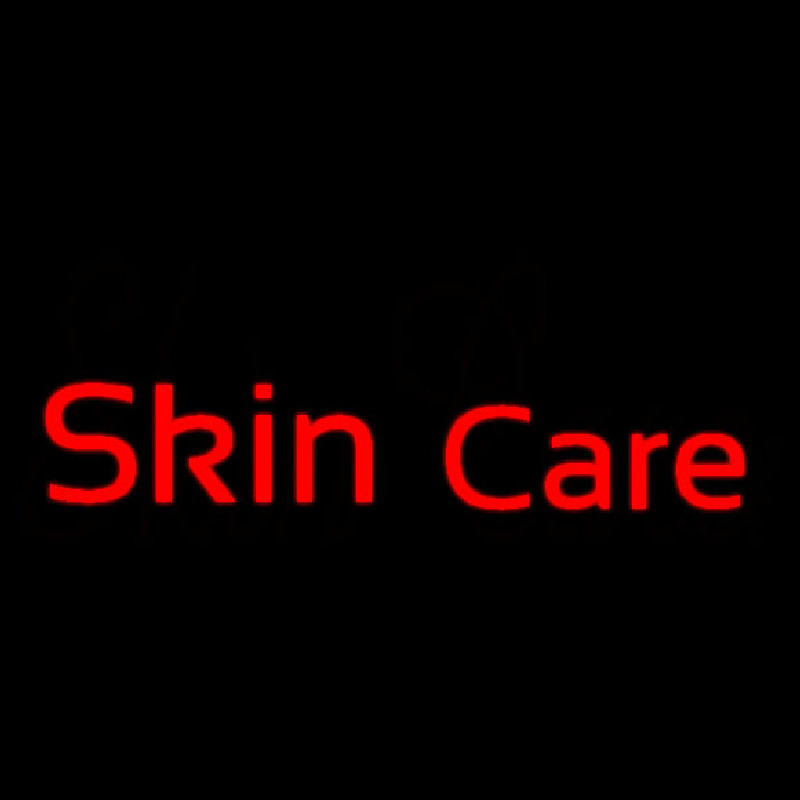 Red Cursive Skin Care Leuchtreklame